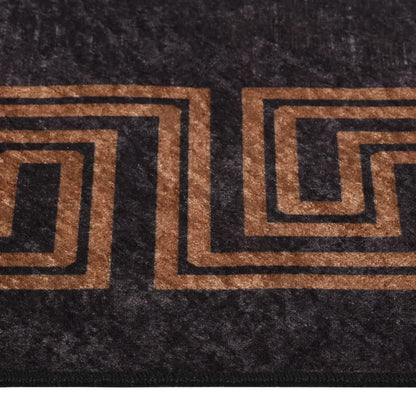 Tappeto Lavabile Nero e Oro 400x300 cm Antiscivolo - homemem39