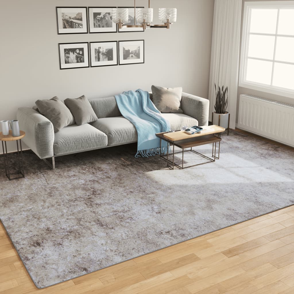 Tappeto Lavabile Grigio 400x300 cm Antiscivolo - homemem39