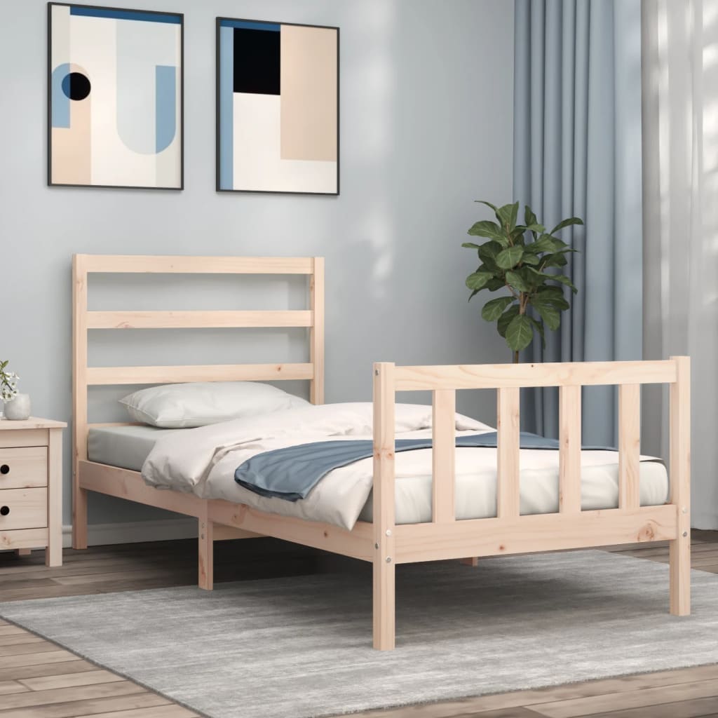 Letto senza Materasso 90x190 cm in Legno Massello di Pino - homemem39