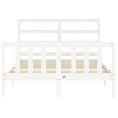 Giroletto con Testiera Bianco Small Double Legno Massello - homemem39