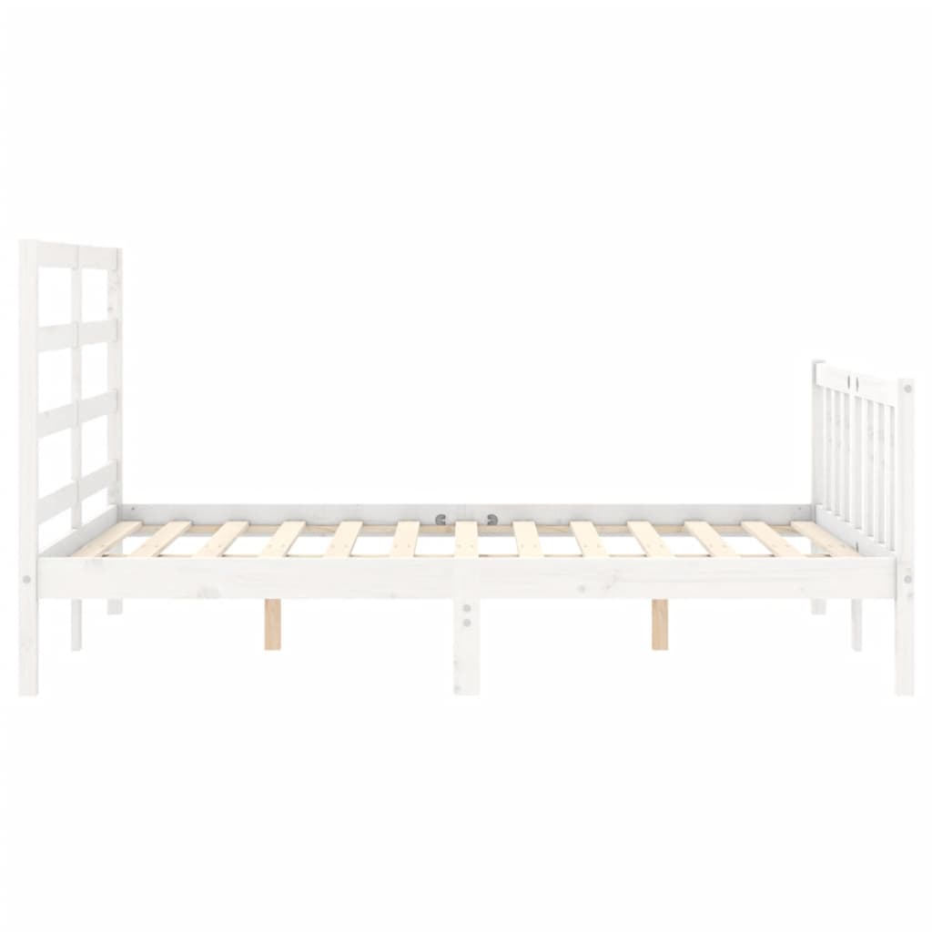 Giroletto con Testiera Bianco Small Double Legno Massello - homemem39