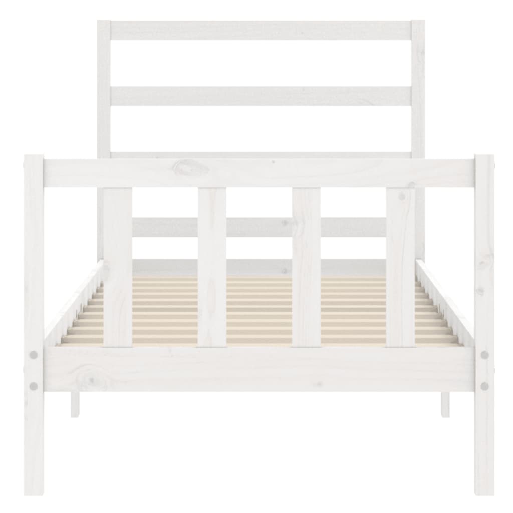 Giroletto senza Materasso Bianco 90x200 cm Legno Massello Pino - homemem39