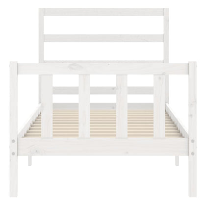 Giroletto senza Materasso Bianco 90x200 cm Legno Massello Pino - homemem39