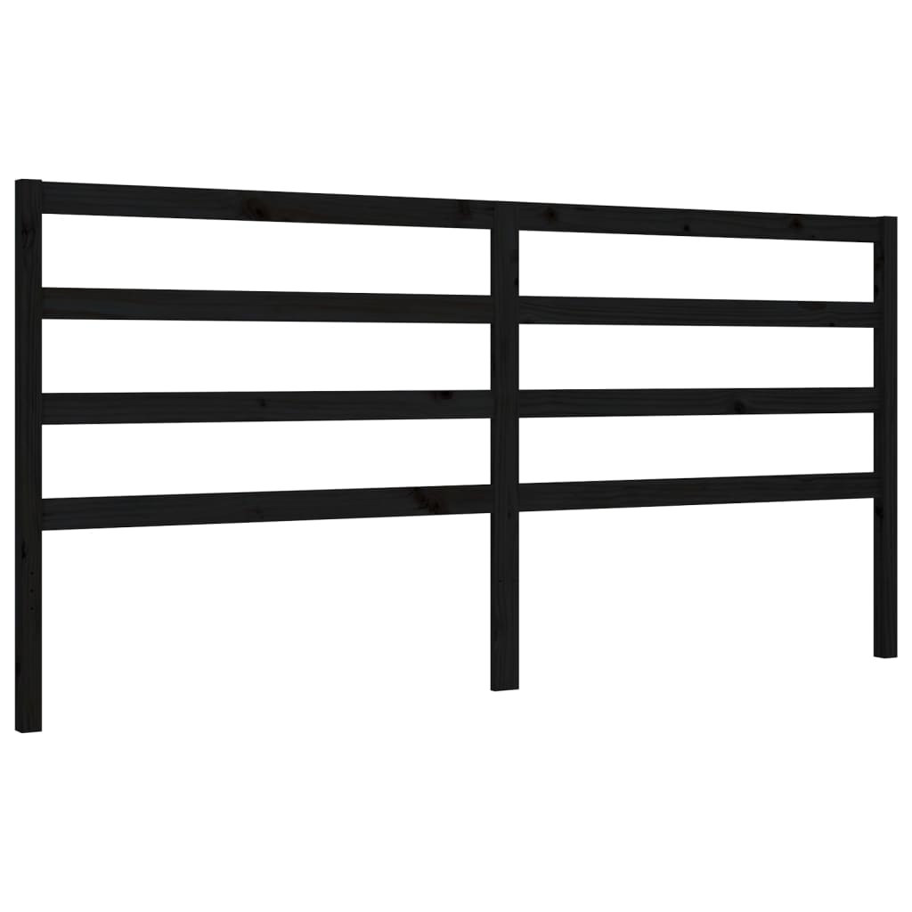 Giroletto con Testiera Nero 200x200 cm in Legno Massello | homemem39