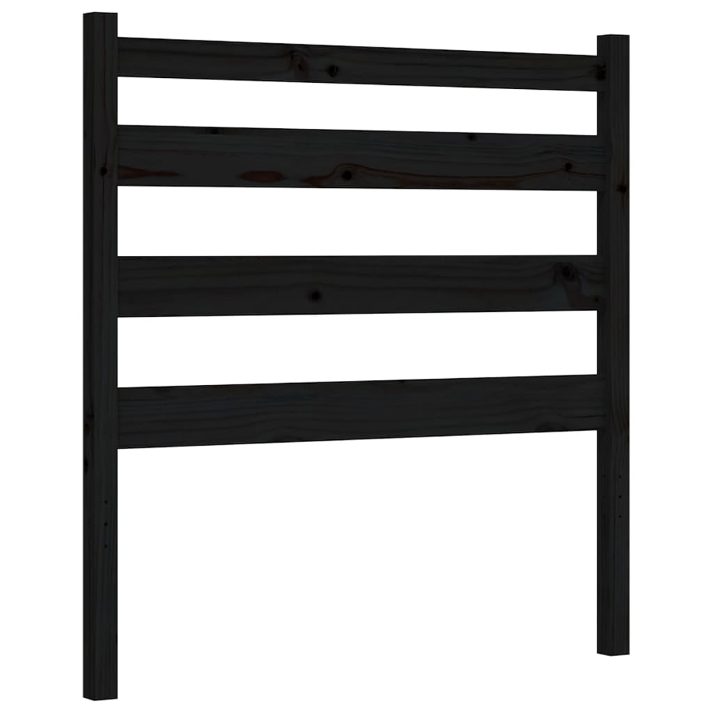 Giroletto con Testiera Nero Small Single in Legno Massello | homemem39