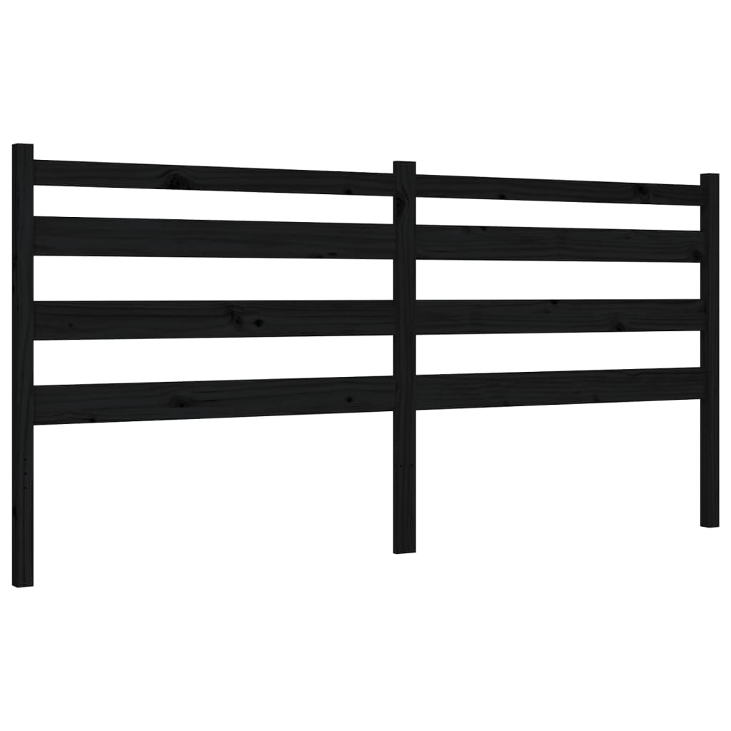 Giroletto con Testiera Nero 200x200 cm in Legno Massello | homemem39