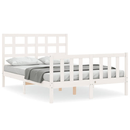 Letto senza Materasso Bianco 140x190 cm Legno Massello di Pino