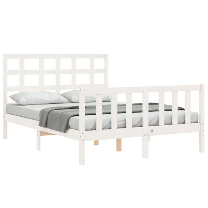 Letto senza Materasso Bianco 140x190 cm Legno Massello di Pino
