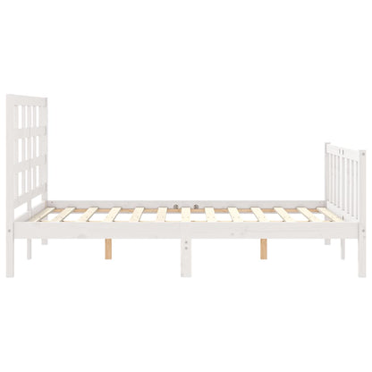 Letto senza Materasso Bianco 140x190 cm Legno Massello di Pino