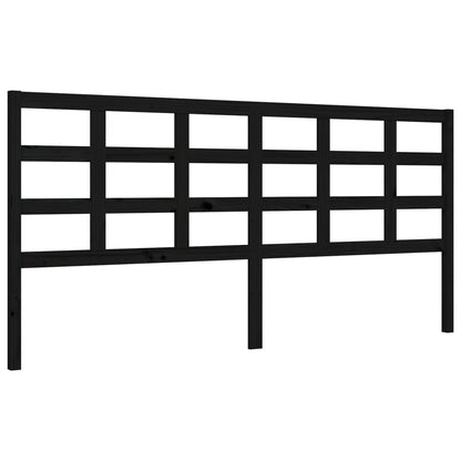 Giroletto con Testiera Nero 200x200 cm in Legno Massello | homemem39