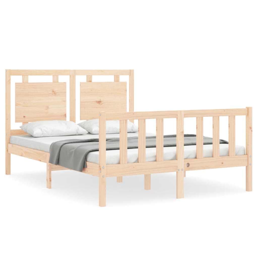 Letto senza Materasso 140x190 cm in Legno Massello di Pino - homemem39