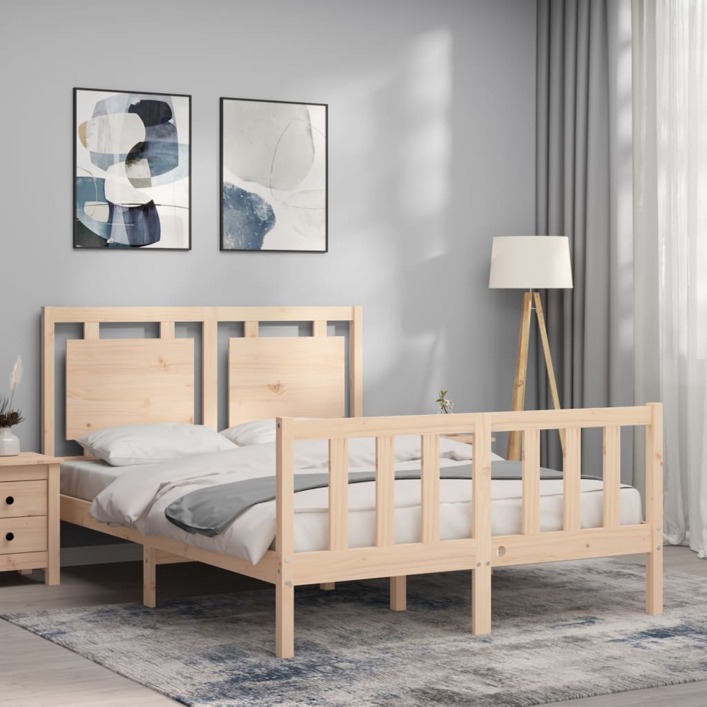 Letto senza Materasso 140x190 cm in Legno Massello di Pino - homemem39