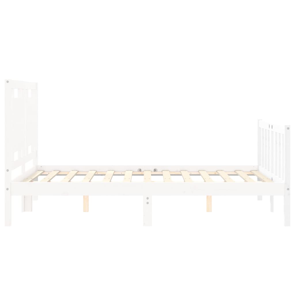 Letto senza Materasso Bianco 140x190 cm Legno Massello di Pino - homemem39
