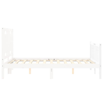 Letto senza Materasso Bianco 140x190 cm Legno Massello di Pino - homemem39