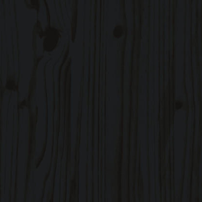 Giroletto con Testiera Nero 200x200 cm in Legno Massello