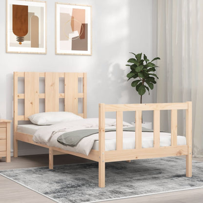 Letto senza Materasso 90x190 cm in Legno Massello di Pino - homemem39