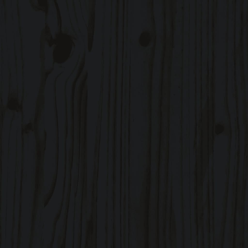 Giroletto con Testiera Nero 200x200 cm in Legno Massello | homemem39