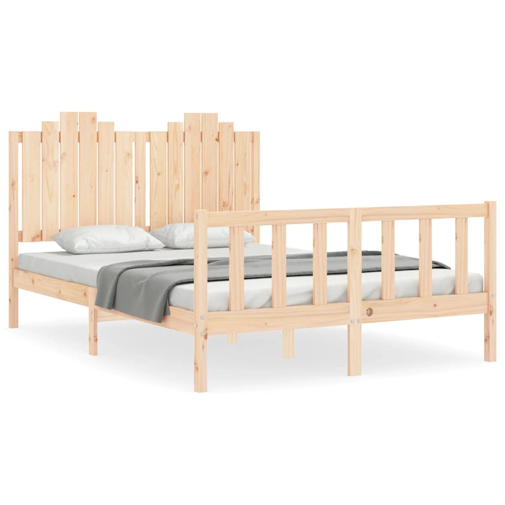 Letto senza Materasso 140x190 cm in Legno Massello di Pino - homemem39