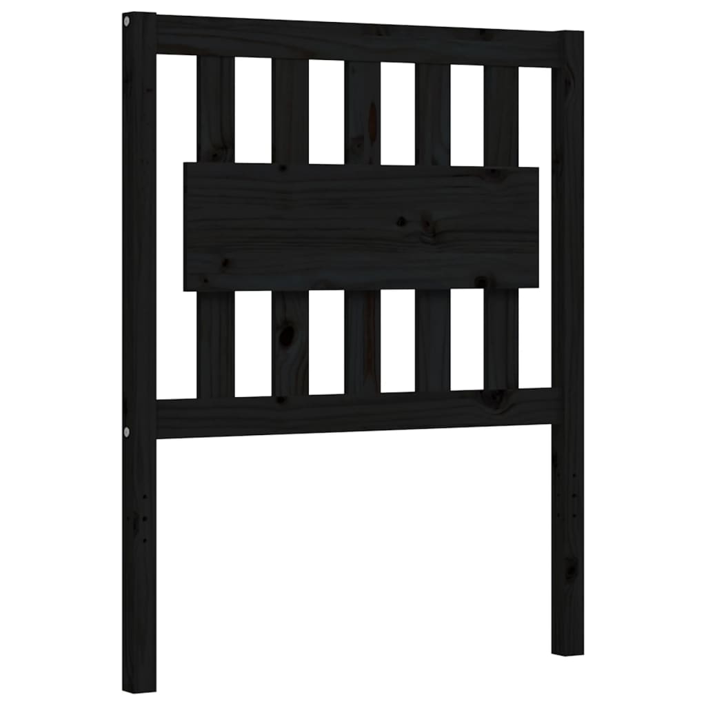 Giroletto con Testiera Nero Small Single in Legno Massello