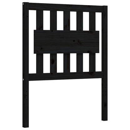 Giroletto con Testiera Nero Small Single in Legno Massello