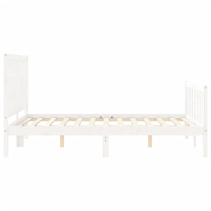 Giroletto con Testiera Bianco Small Double Legno Massello - homemem39