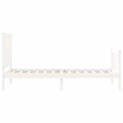 Giroletto senza Materasso Bianco 90x200 cm Legno Massello Pino - homemem39