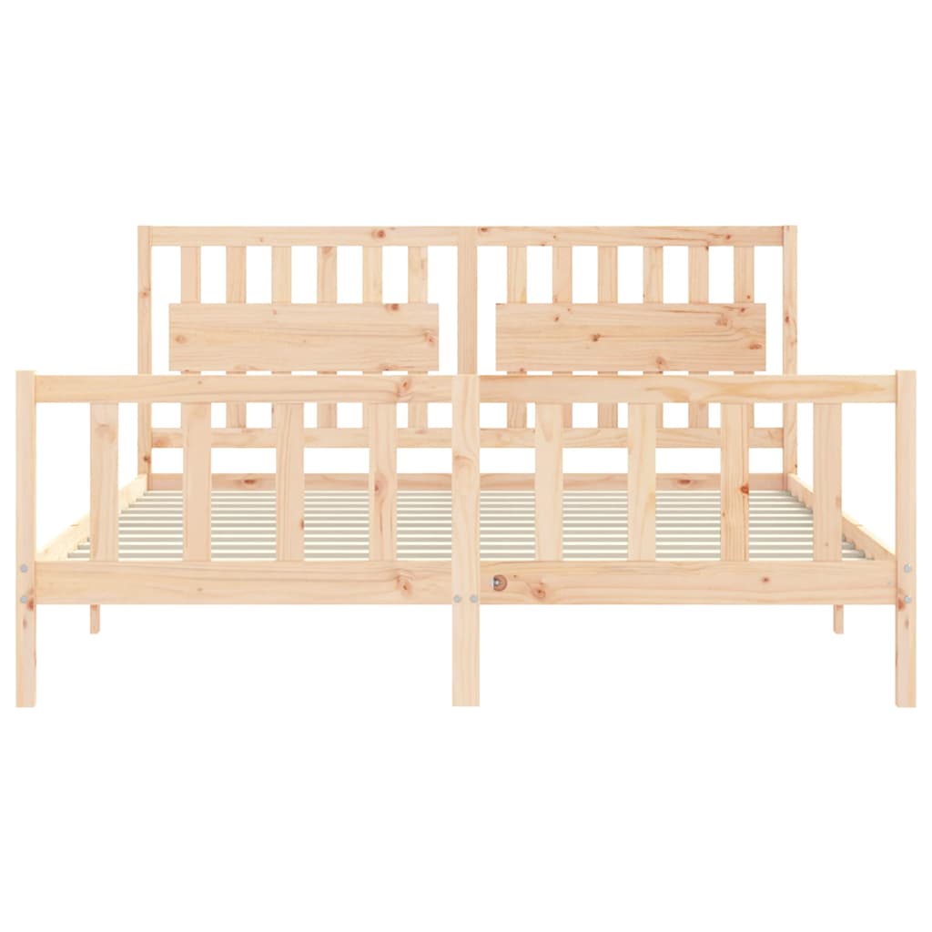 Giroletto con Testiera Super King Size in Legno Massello