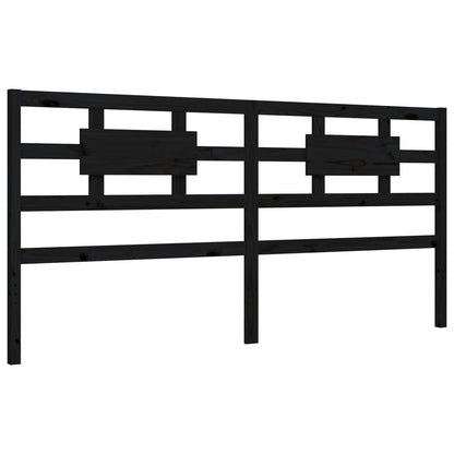 Giroletto con Testiera Nero 200x200 cm in Legno Massello