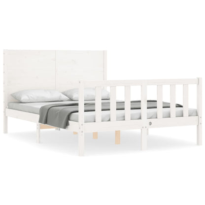Letto senza Materasso Bianco 140x190 cm Legno Massello di Pino - homemem39