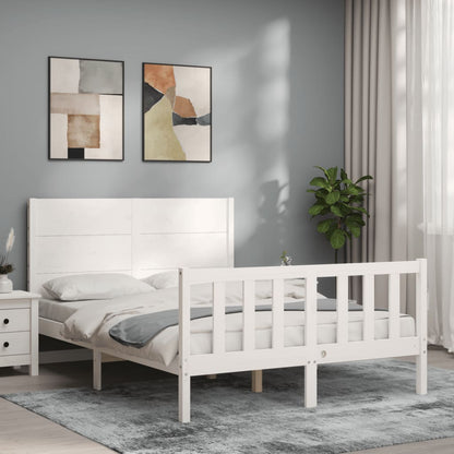 Letto senza Materasso Bianco 140x190 cm Legno Massello di Pino - homemem39