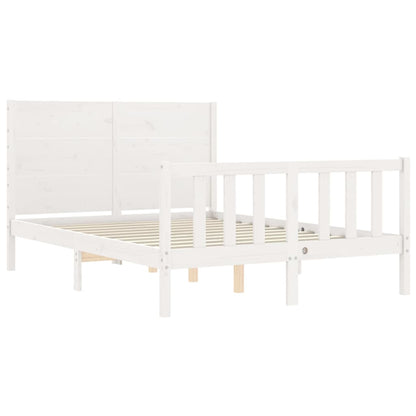 Letto senza Materasso Bianco 140x190 cm Legno Massello di Pino - homemem39