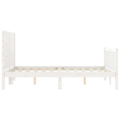 Letto senza Materasso Bianco 140x190 cm Legno Massello di Pino - homemem39