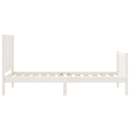 Giroletto con Testiera Bianco Small Single Legno Massello - homemem39