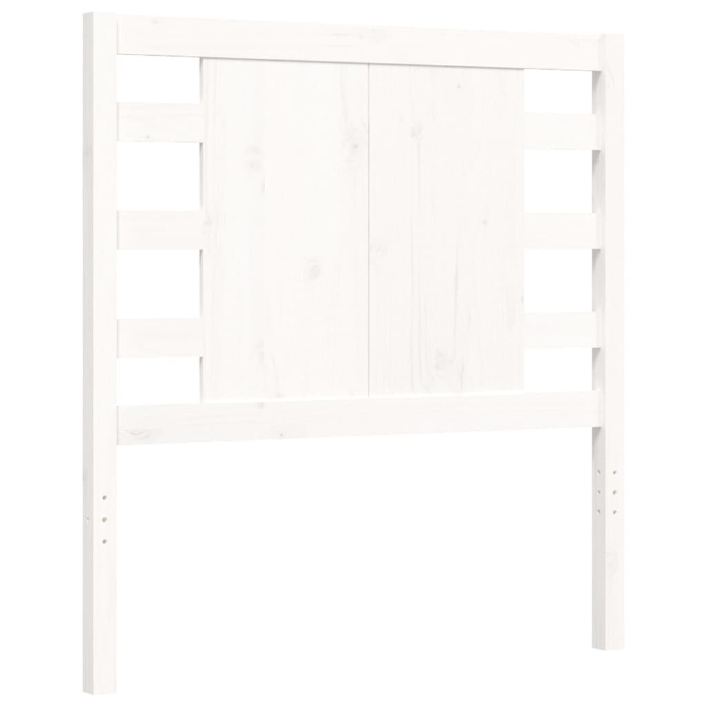 Giroletto con Testiera Bianco Small Single Legno Massello - homemem39