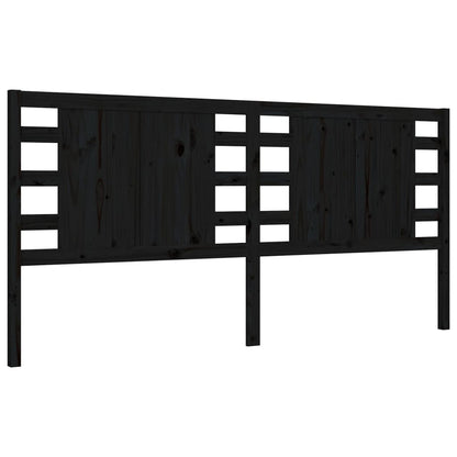 Giroletto con Testiera Nero 200x200 cm in Legno Massello | homemem39