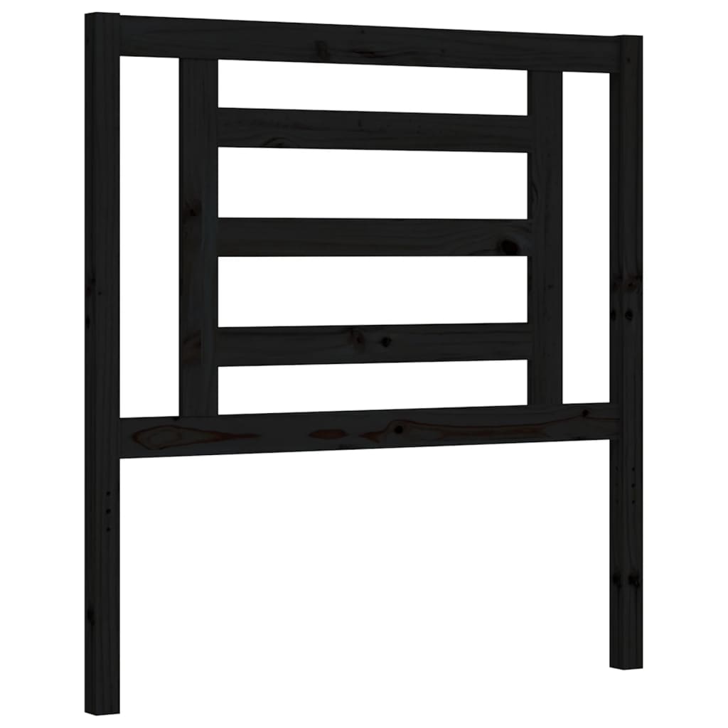 Giroletto con Testiera Nero Small Single in Legno Massello