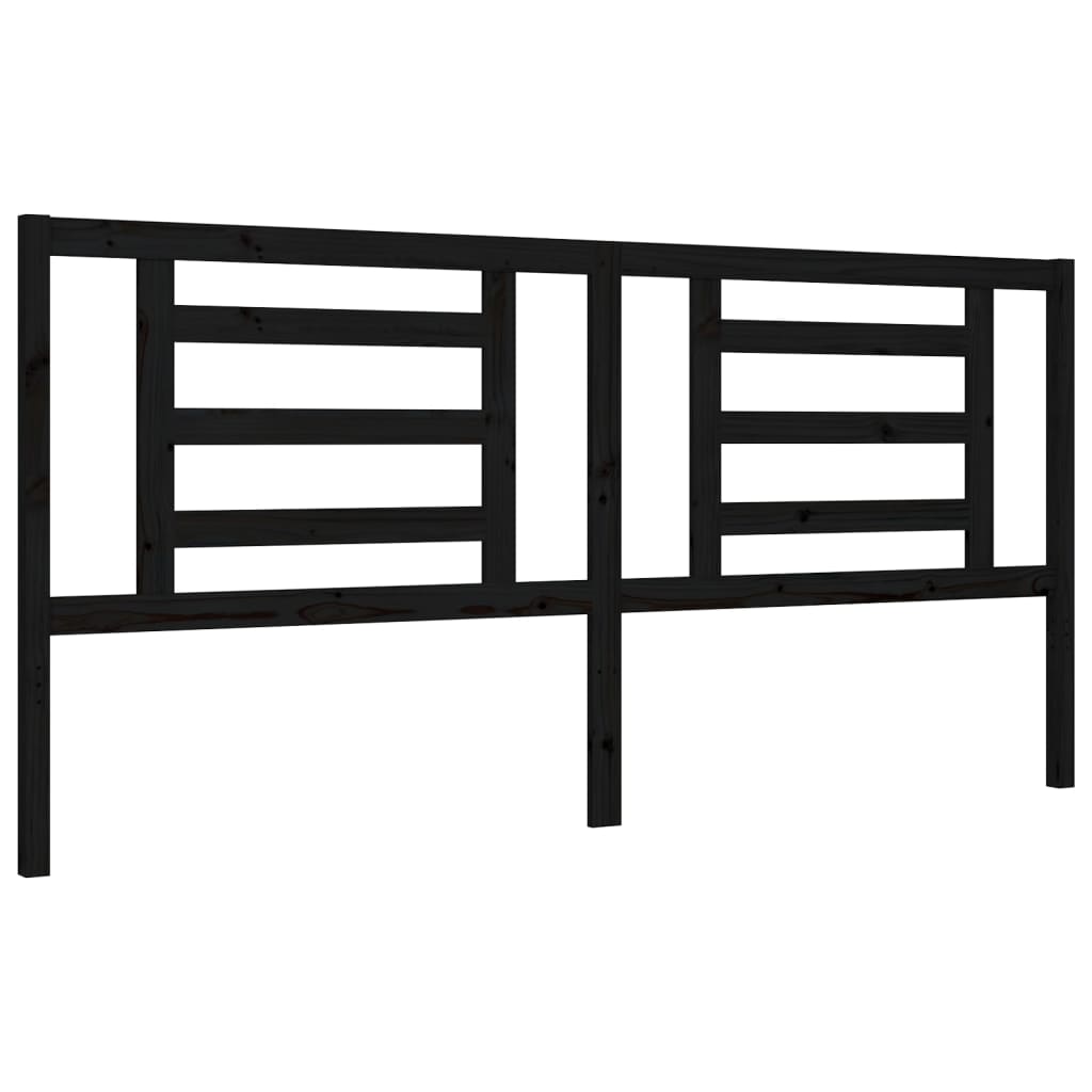 Giroletto con Testiera Nero 200x200 cm in Legno Massello | homemem39