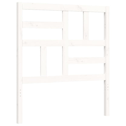Giroletto con Testiera Bianco Small Single Legno Massello - homemem39