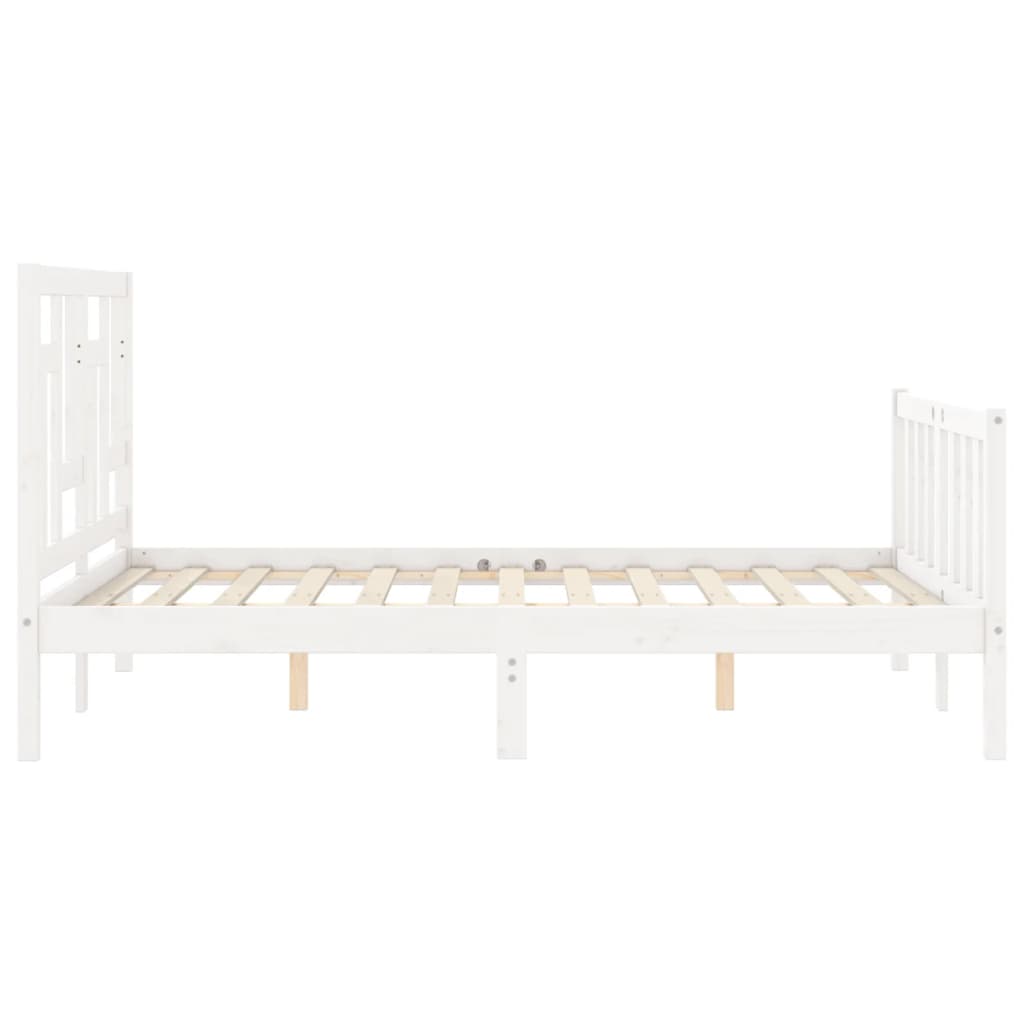 Giroletto con Testiera Bianco Small Double Legno Massello - homemem39