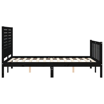 Giroletto con Testiera Nero Double in Legno Massello | homemem39