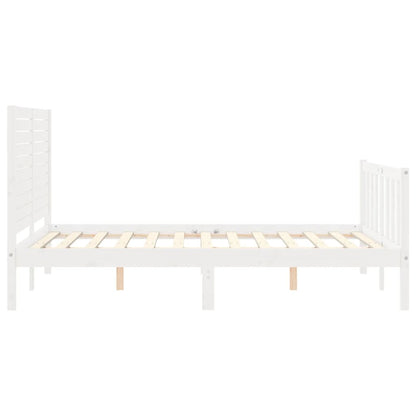 Letto senza Materasso Bianco 140x190 cm Legno Massello di Pino - homemem39