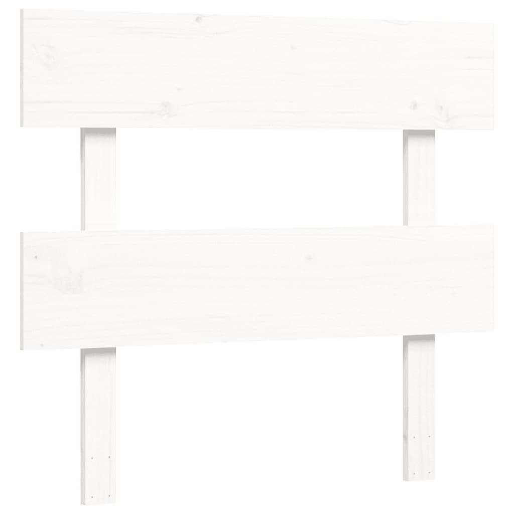 Giroletto con Testiera Bianco Single in Legno Massello - homemem39