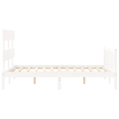 Giroletto con Testiera Bianco Small Double Legno Massello - homemem39