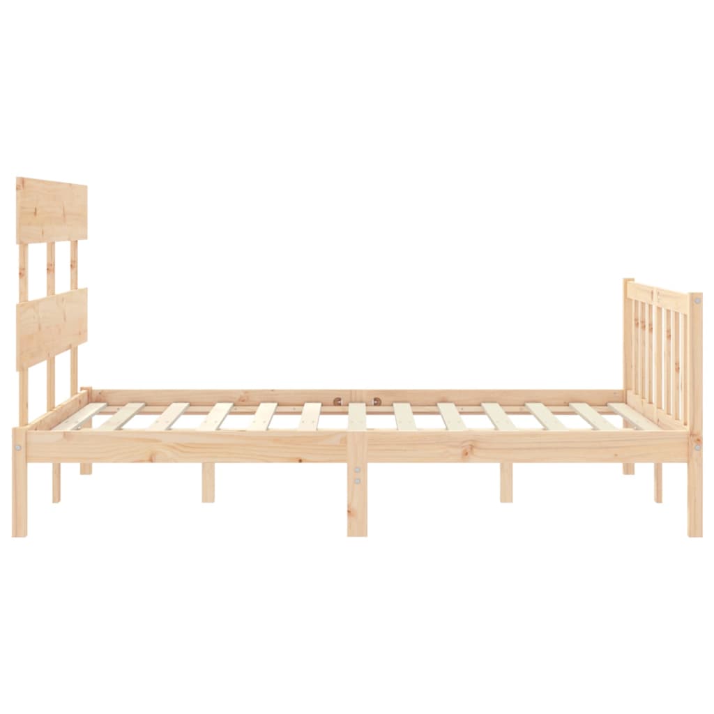 Letto senza Materasso 140x190 cm in Legno Massello di Pino - homemem39