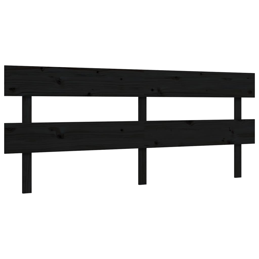 Giroletto con Testiera Nero 200x200 cm in Legno Massello | homemem39