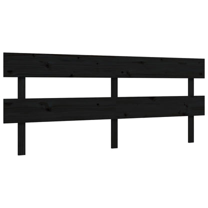 Giroletto con Testiera Nero 200x200 cm in Legno Massello | homemem39