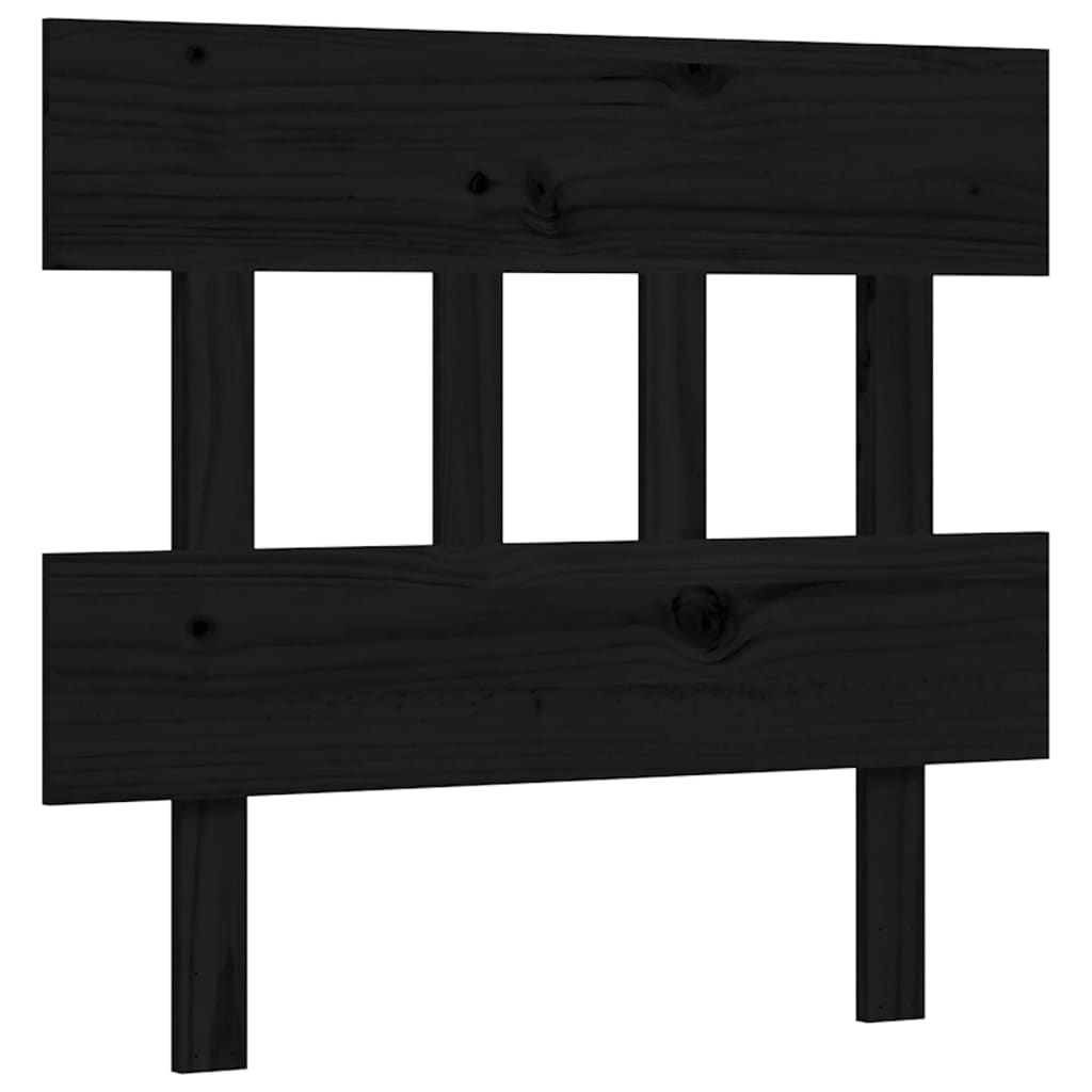 Giroletto con Testiera Nero Small Single in Legno Massello