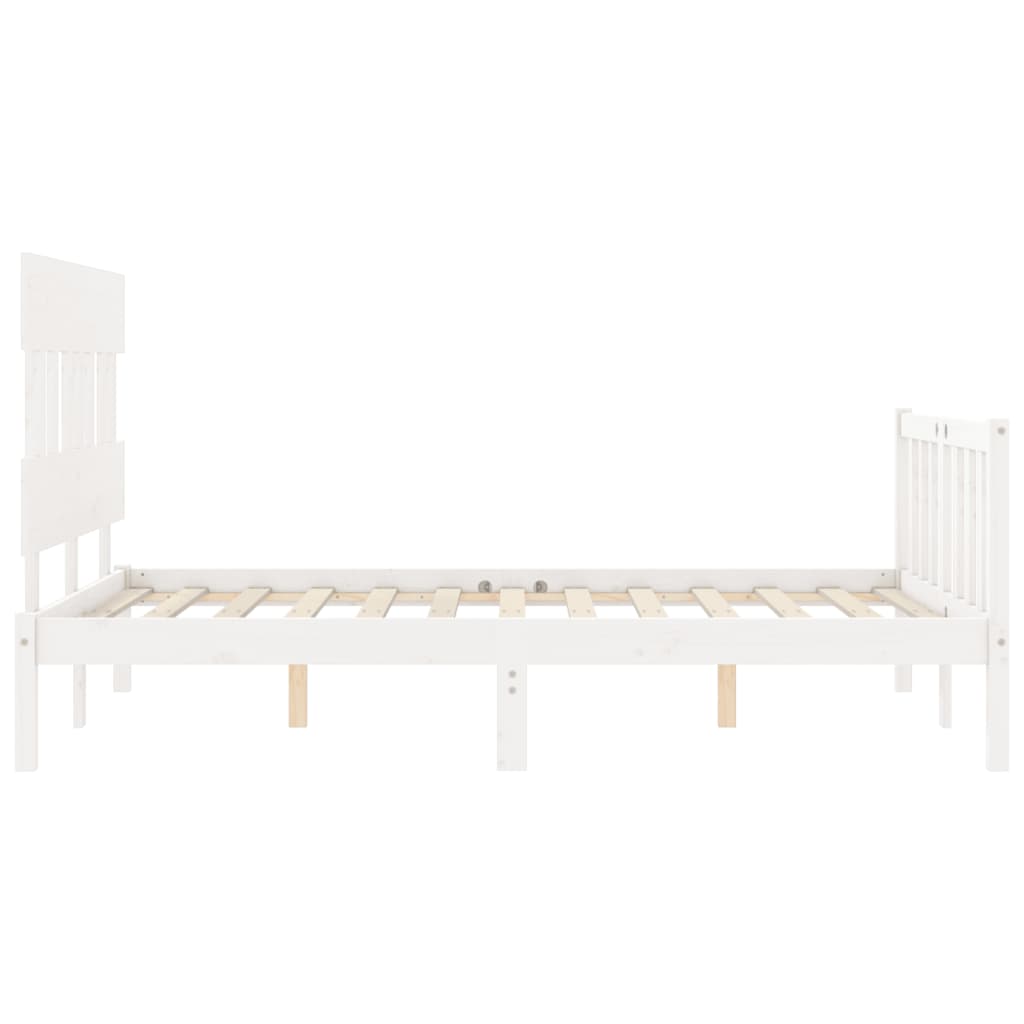 Giroletto con Testiera Bianco Small Double Legno Massello - homemem39