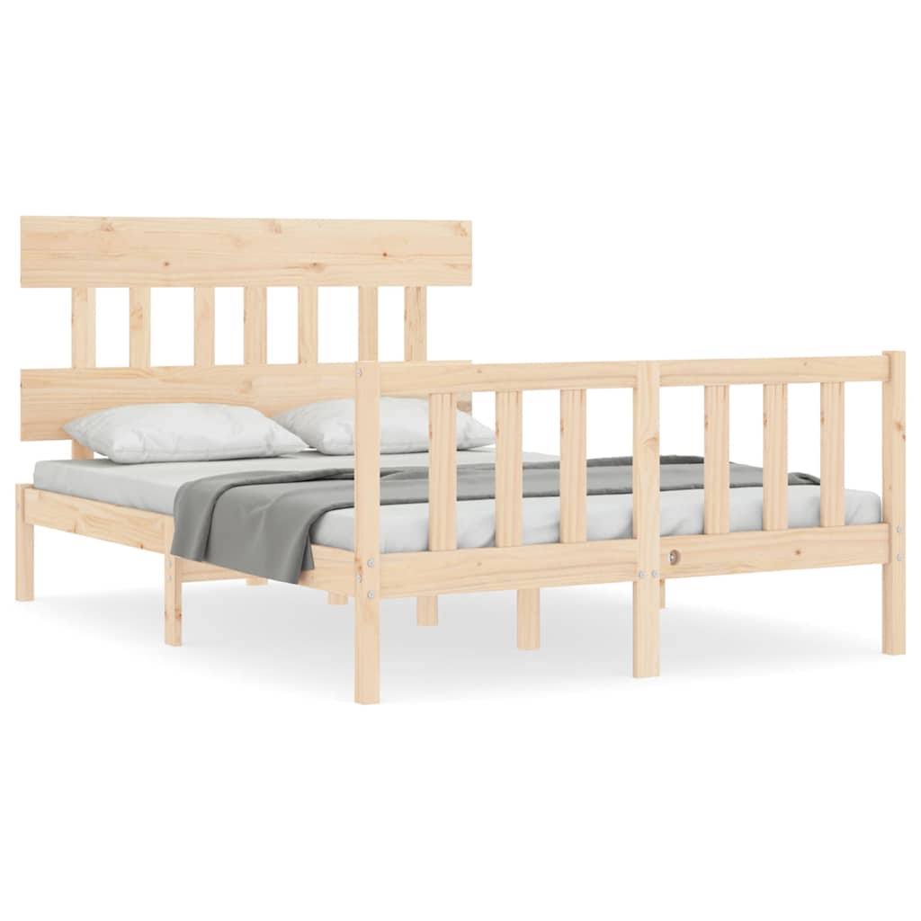Letto senza Materasso 140x190 cm in Legno Massello di Pino - homemem39