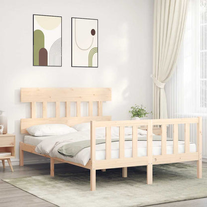 Letto senza Materasso 140x190 cm in Legno Massello di Pino - homemem39